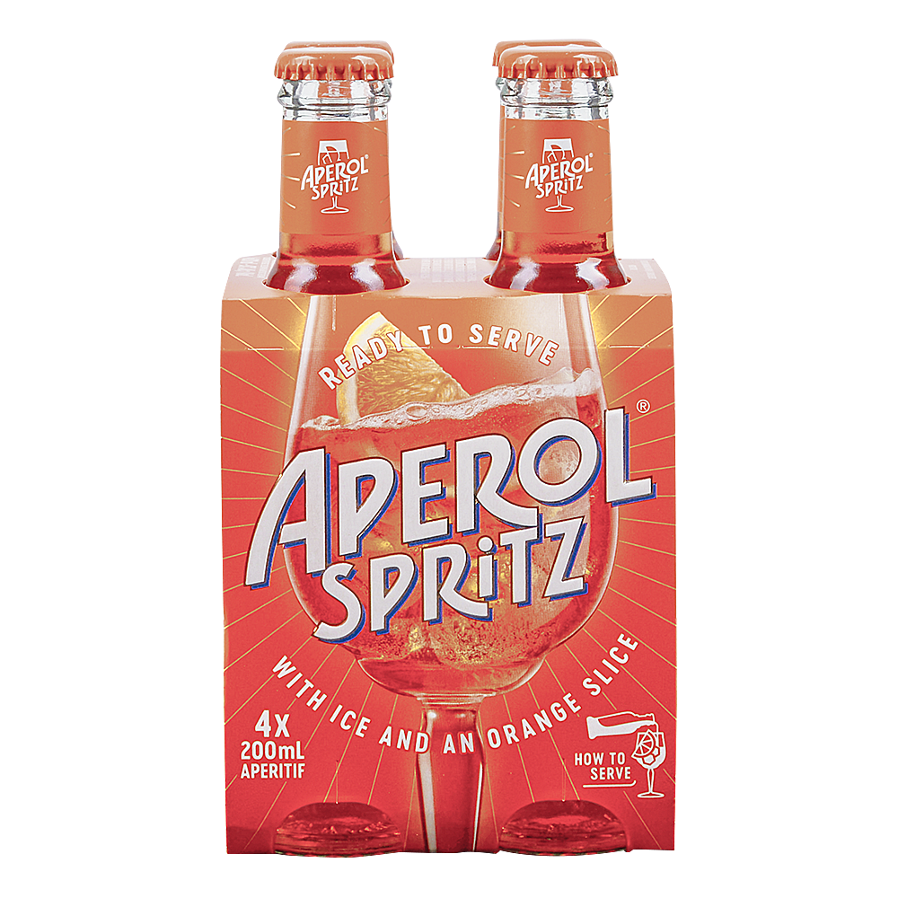 Aperol Spritz Cocktail 4pk 7 oz Bottles