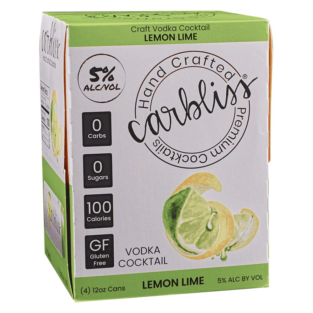Carbliss Lemon Lime 4pk 12 oz Cans - Applejack