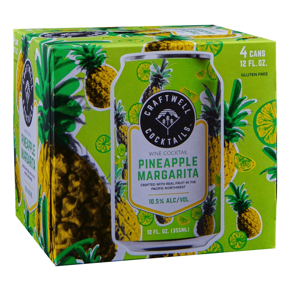 Craftwell Pineapple Margarita 4pk 12 oz Cans - Applejack