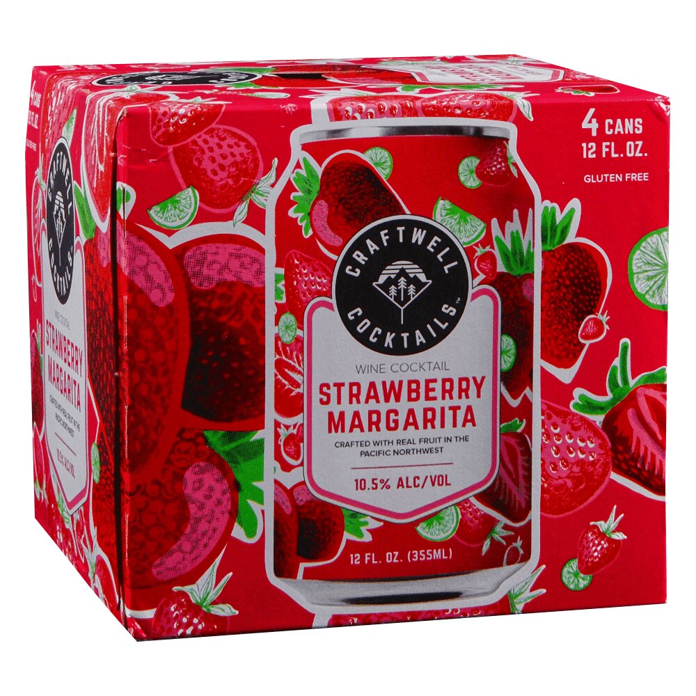 Craftwell Strawberry Marg 4pk 12 oz Cans