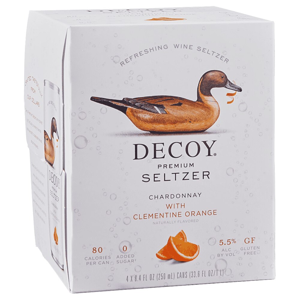 Decoy Chardonnay & Clementine Seltzer 4pk 8.4 oz Cans Applejack