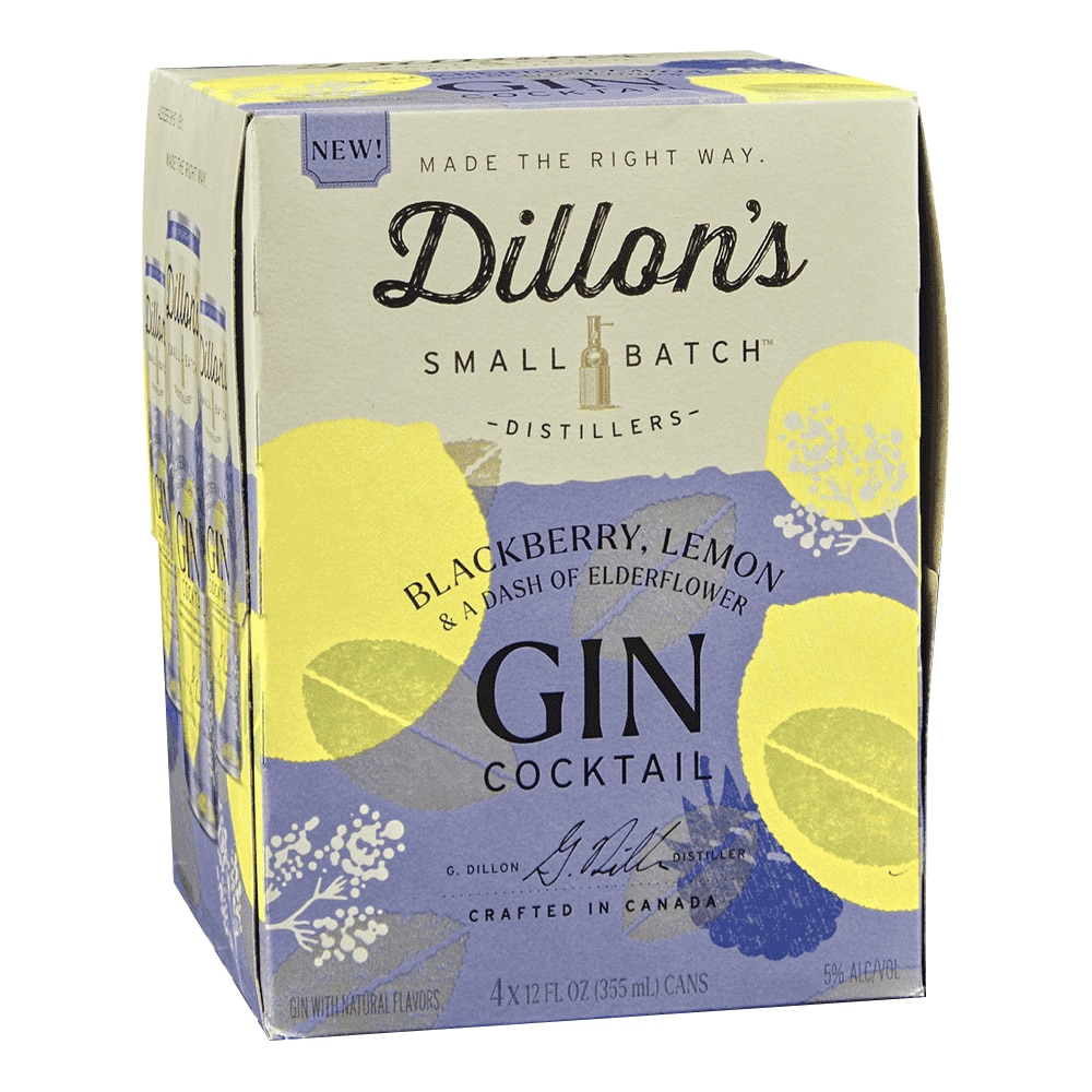 Dillons Gin Cocktails Berry Lemon 4pk 12oz Cans - Applejack