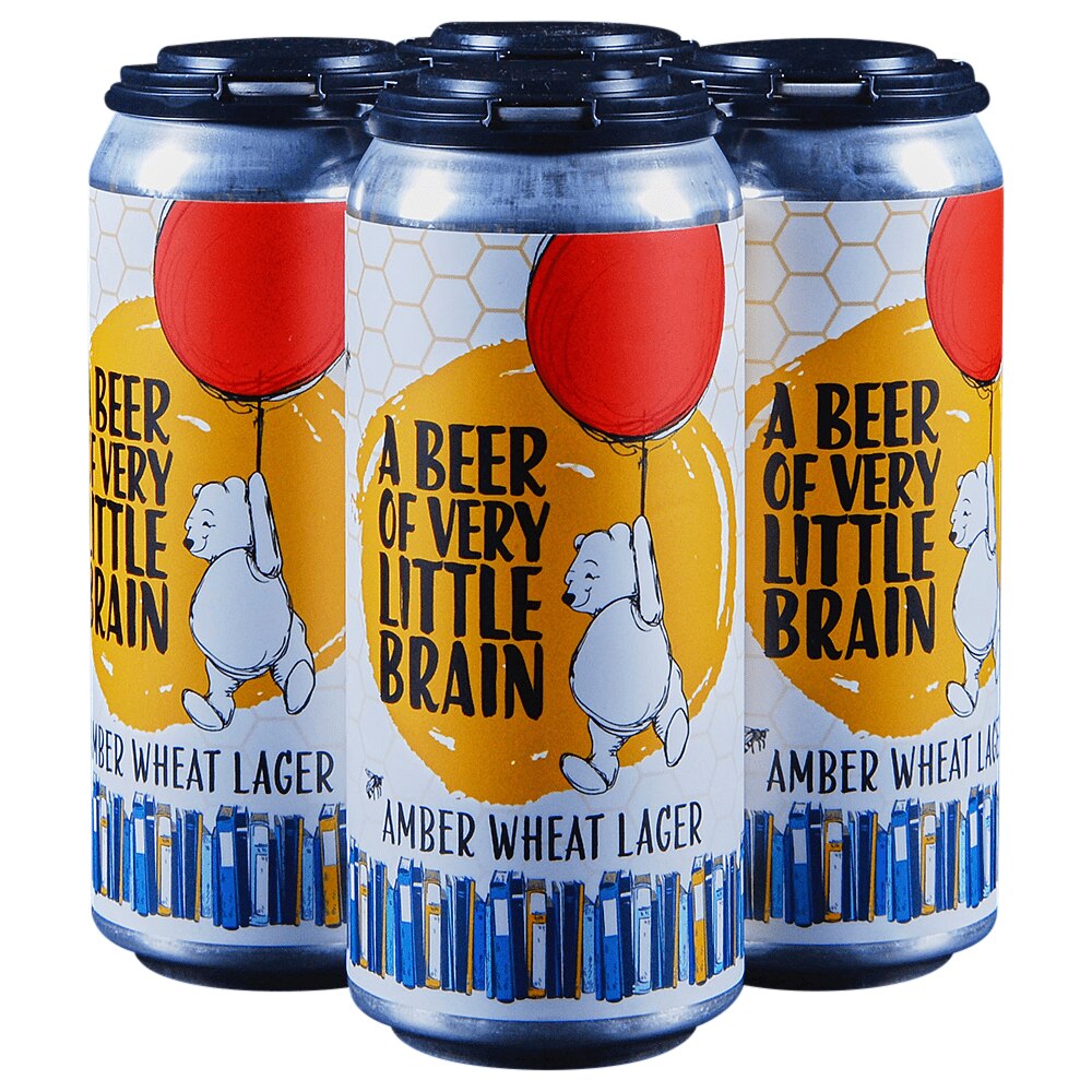Fiction Beer Co. A Beer of Very Little Brain Amber Wheat Lager 4pk 16oz