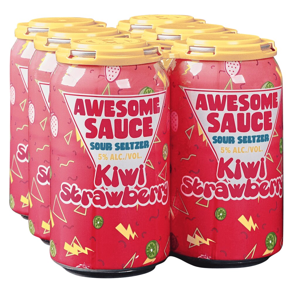 Martin House Awesome Sauce Kiwi Strawberry Sour Seltzer 6pk 12 oz Cans Applejack