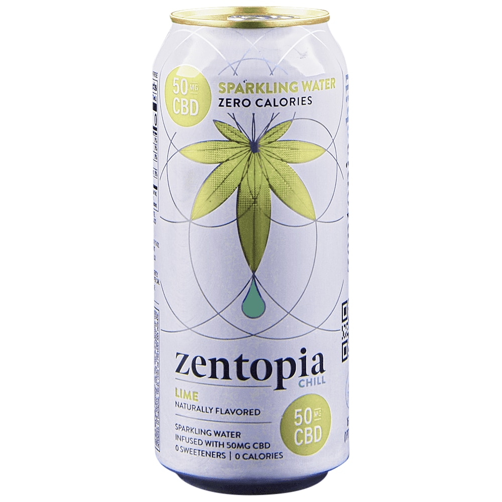 Zentopia CBD Lime Seltzer Water 16oz Can - Applejack